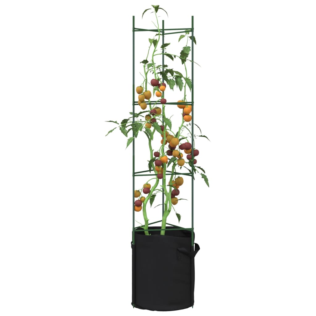Pomidorų narvas su augalų maišeliu, 2vnt., 154cm, plienas ir PP Pomidorų narvas su augalų maišeliu, 2vnt., 154cm, plienas ir PP - Image 2