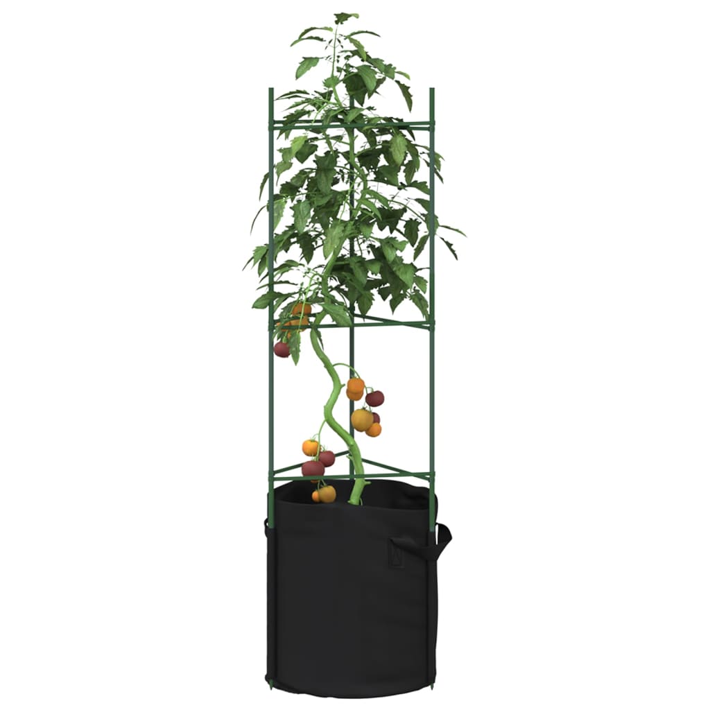 Pomidorų narvai su augalų maišeliais, 6vnt., 116cm, plienas/PP Pomidorų narvai su augalų maišeliais, 6vnt., 116cm, plienas/PP - Image 2