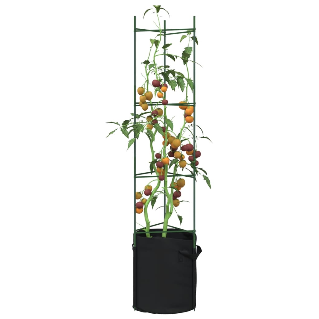 Pomidorų narvai su augalų maišeliais, 8vnt., 154cm, plienas/PP Pomidorų narvai su augalų maišeliais, 8vnt., 154cm, plienas/PP - Image 2