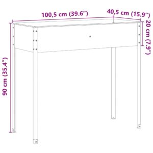 Sodo lovelis, 100,5x40,5x90cm, plienas