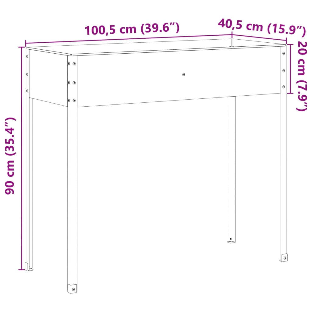 Sodo lovelis, 100,5×40,5x90cm, plienas Sodo lovelis, 100,5x40,5x90cm, plienas