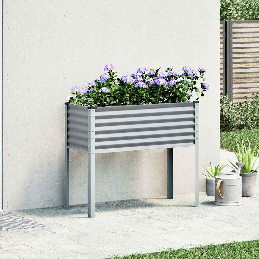 Sodo lovelis, pilkos spalvos, 100x45x90 cm, plienas Sodo lovelis, pilkos spalvos, 100x45x90 cm, plienas - Image 4