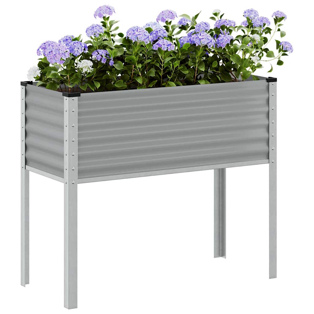 Sodo lovelis, pilkos spalvos, 100x45x90 cm, plienas Sodo lovelis, pilkos spalvos, 100x45x90 cm, plienas - Image 2