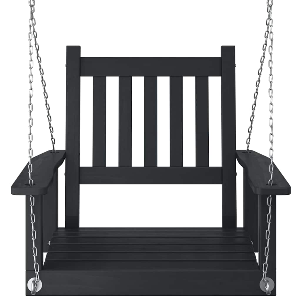 Sodo sūpynės-kėdė su metalinėmis grandinėmis, juoda, eglė Sodo sūpynės-kėdė su metalinėmis grandinėmis, juoda, eglė - Image 4