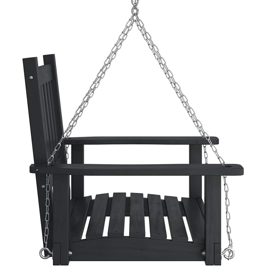 Sodo sūpynės-kėdė su metalinėmis grandinėmis, juoda, eglė Sodo sūpynės-kėdė su metalinėmis grandinėmis, juoda, eglė - Image 5