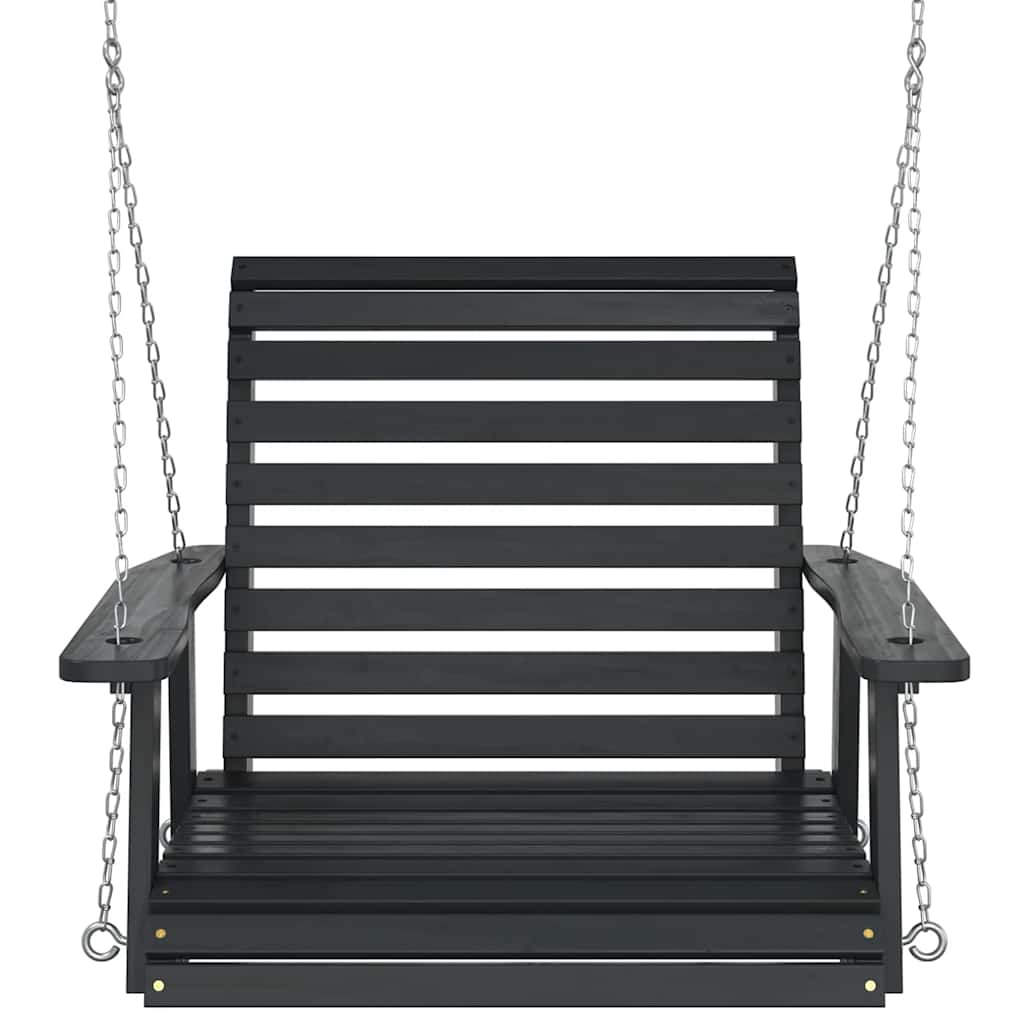 Sodo sūpynės-kėdė su metalinėmis grandinėmis, juoda, eglė Sodo sūpynės-kėdė su metalinėmis grandinėmis, juoda, eglė - Image 4