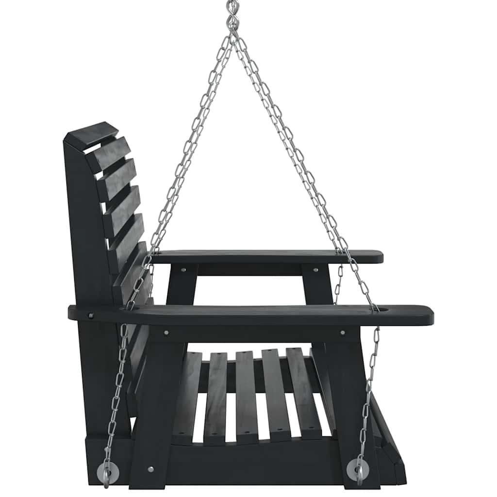 Sodo sūpynės-kėdė su metalinėmis grandinėmis, juoda, eglė Sodo sūpynės-kėdė su metalinėmis grandinėmis, juoda, eglė - Image 5