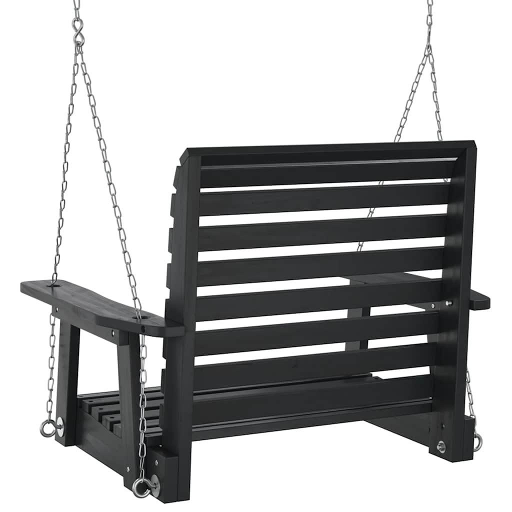 Sodo sūpynės-kėdė su metalinėmis grandinėmis, juoda, eglė Sodo sūpynės-kėdė su metalinėmis grandinėmis, juoda, eglė - Image 6