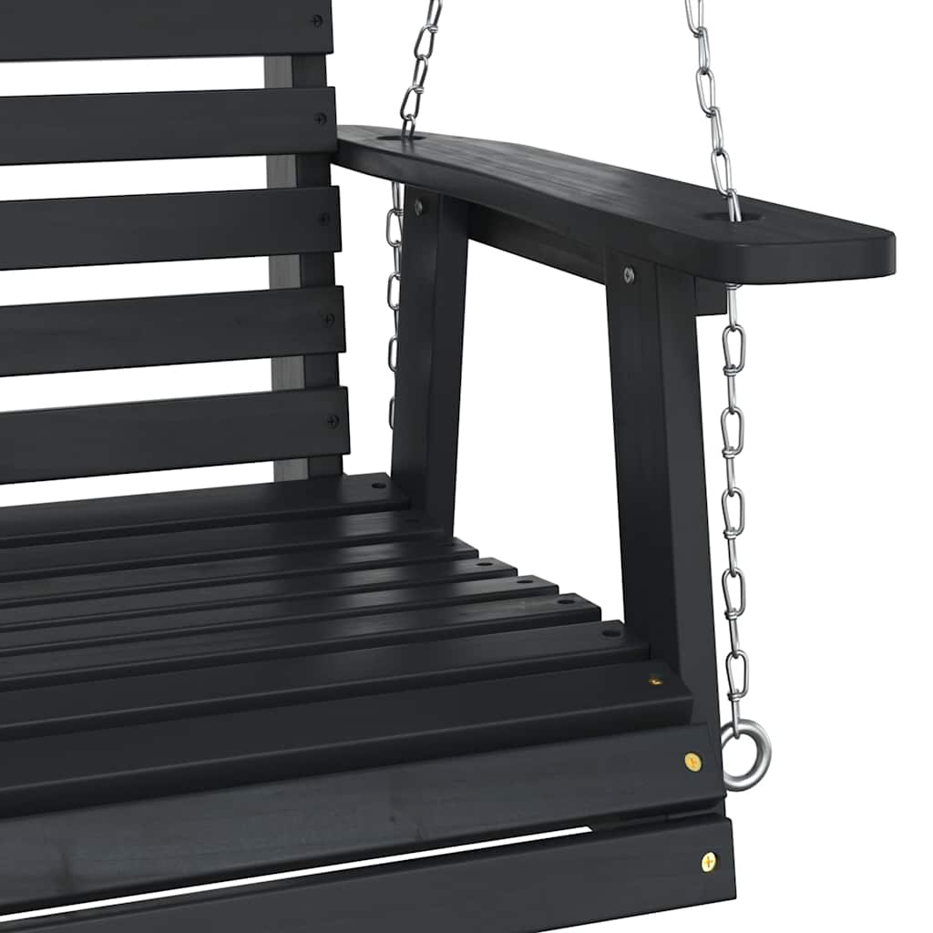 Sodo sūpynės-kėdė su metalinėmis grandinėmis, juoda, eglė Sodo sūpynės-kėdė su metalinėmis grandinėmis, juoda, eglė - Image 7