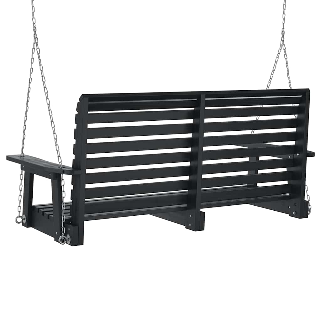 Sodo sūpynės-suoliukas su metalinėmis grandinėmis, juodos, eglė Sodo sūpynės-suoliukas su metalinėmis grandinėmis, juodos, eglė - Image 6