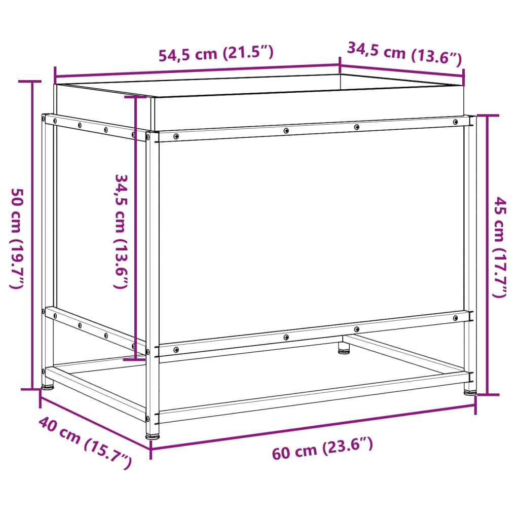 Sodo lovelis, 60x40x50cm, impregnuota pušies mediena Sodo lovelis, 60x40x50cm, impregnuota pušies mediena