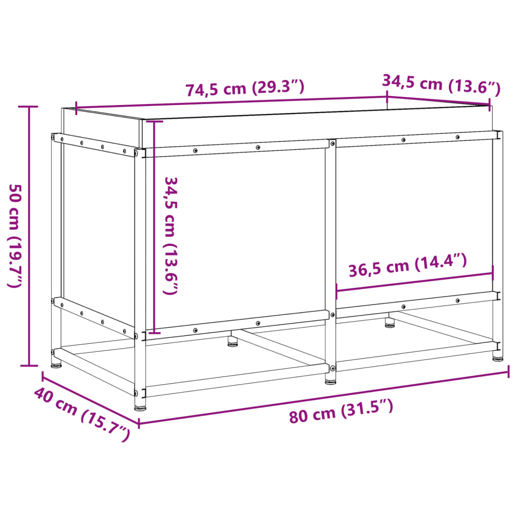 Sodo lovelis, 80x40x50cm, impregnuota pušies mediena Sodo lovelis, 80x40x50cm, impregnuota pušies mediena