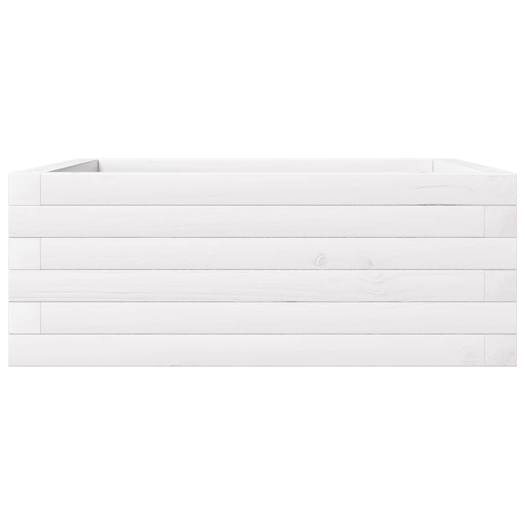 Sodo lovelis, baltas, 60x60x23cm, pušies medienos masyvas Sodo lovelis, baltas, 60x60x23cm, pušies medienos masyvas - Image 5