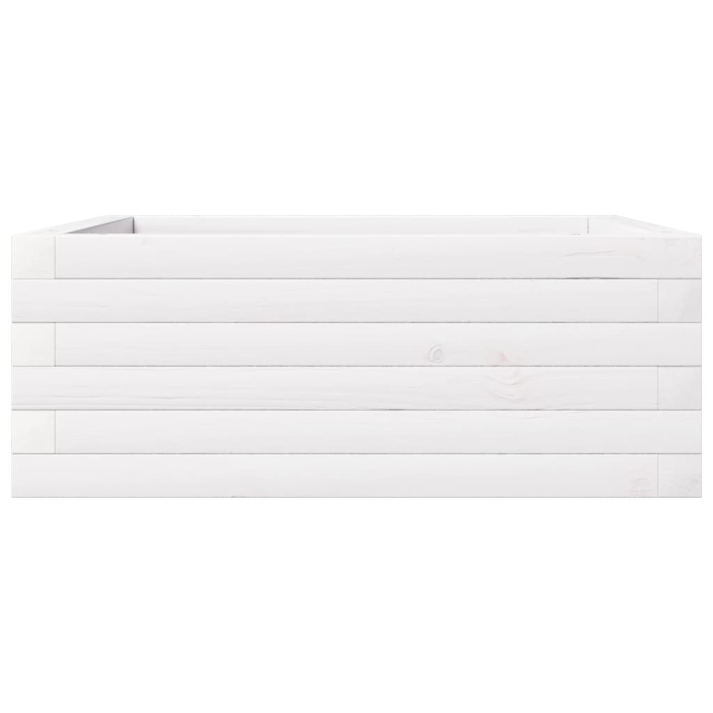 Sodo lovelis, baltas, 60x60x23cm, pušies medienos masyvas Sodo lovelis, baltas, 60x60x23cm, pušies medienos masyvas - Image 6