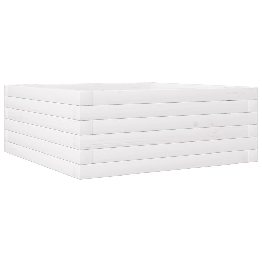 Sodo lovelis, baltas, 60x60x23cm, pušies medienos masyvas Sodo lovelis, baltas, 60x60x23cm, pušies medienos masyvas - Image 7