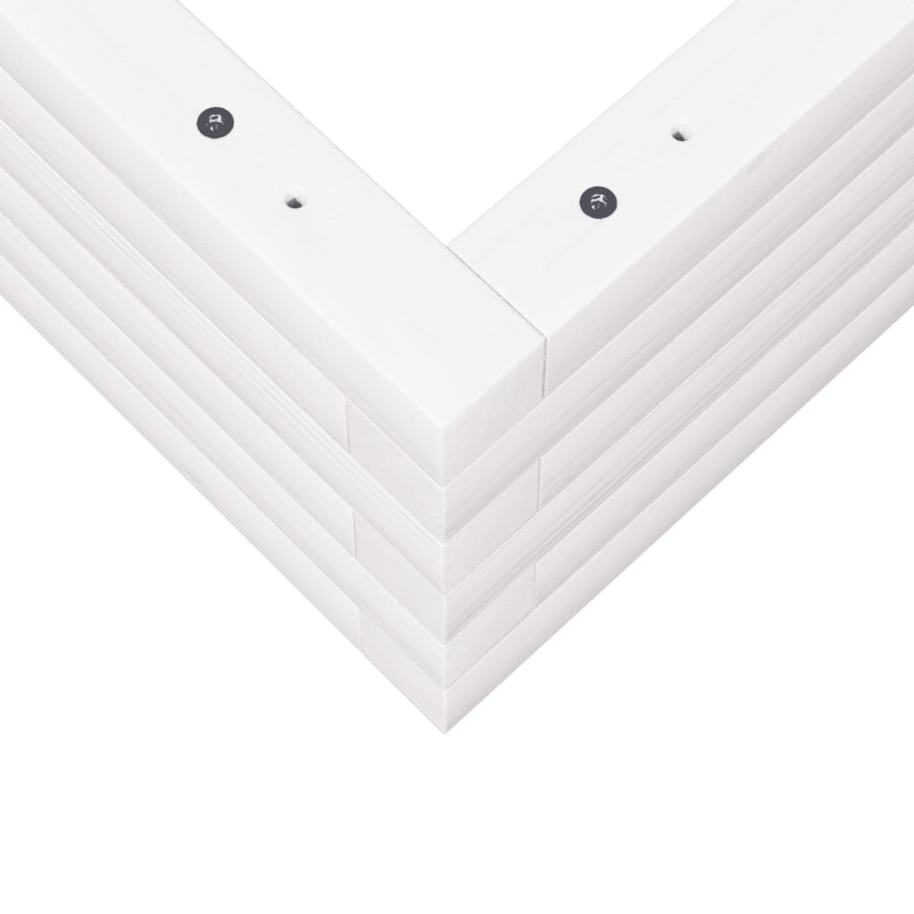 Sodo lovelis, baltas, 60x60x23cm, pušies medienos masyvas Sodo lovelis, baltas, 60x60x23cm, pušies medienos masyvas - Image 8