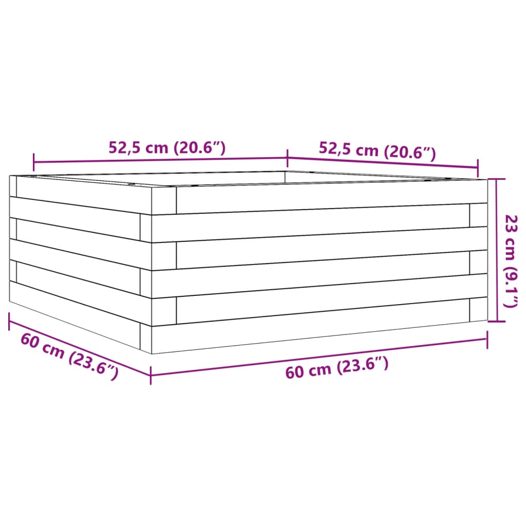Sodo lovelis, baltas, 60x60x23cm, pušies medienos masyvas Sodo lovelis, baltas, 60x60x23cm, pušies medienos masyvas
