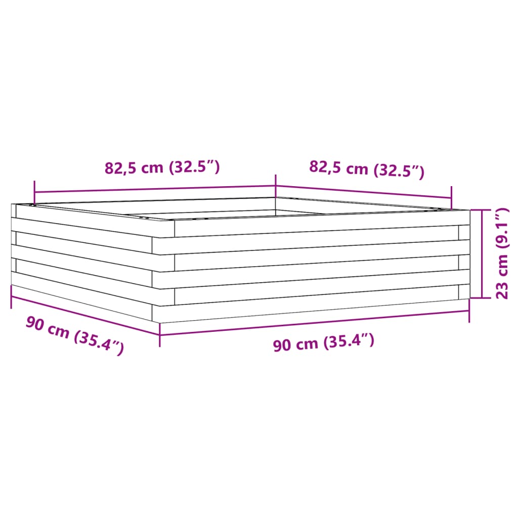 Sodo lovelis, 90x90x23cm, pušies medienos masyvas Sodo lovelis, 90x90x23cm, pušies medienos masyvas