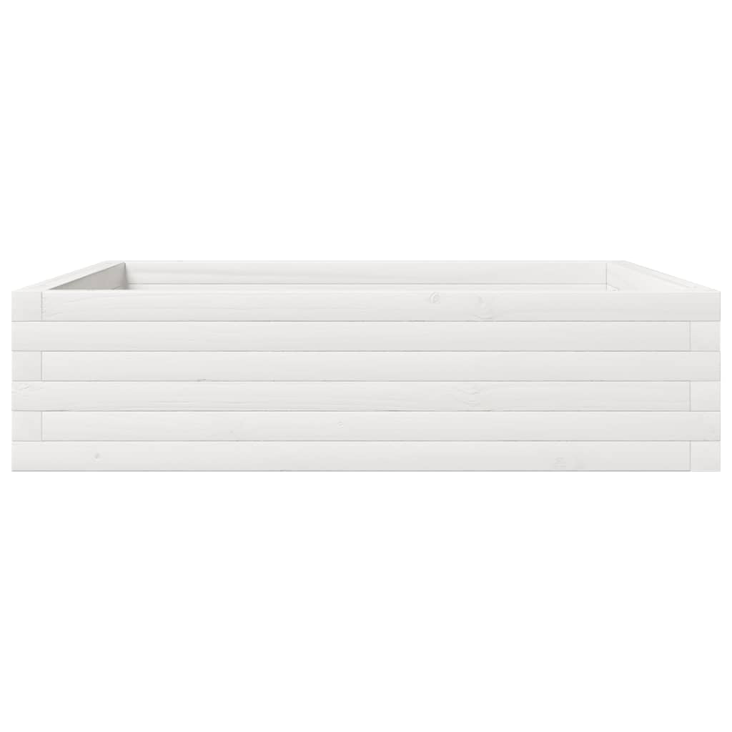 Sodo lovelis, baltas, 90x90x23cm, pušies medienos masyvas Sodo lovelis, baltas, 90x90x23cm, pušies medienos masyvas - Image 5