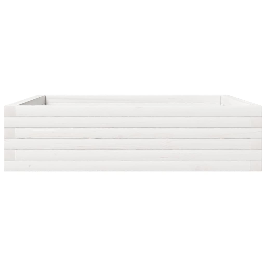 Sodo lovelis, baltas, 90x90x23cm, pušies medienos masyvas Sodo lovelis, baltas, 90x90x23cm, pušies medienos masyvas - Image 6