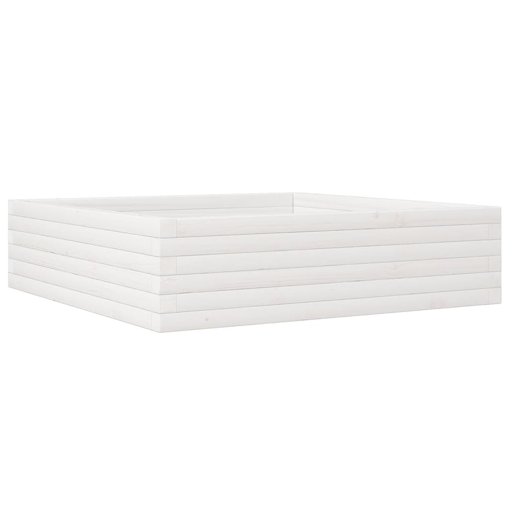 Sodo lovelis, baltas, 90x90x23cm, pušies medienos masyvas Sodo lovelis, baltas, 90x90x23cm, pušies medienos masyvas - Image 7