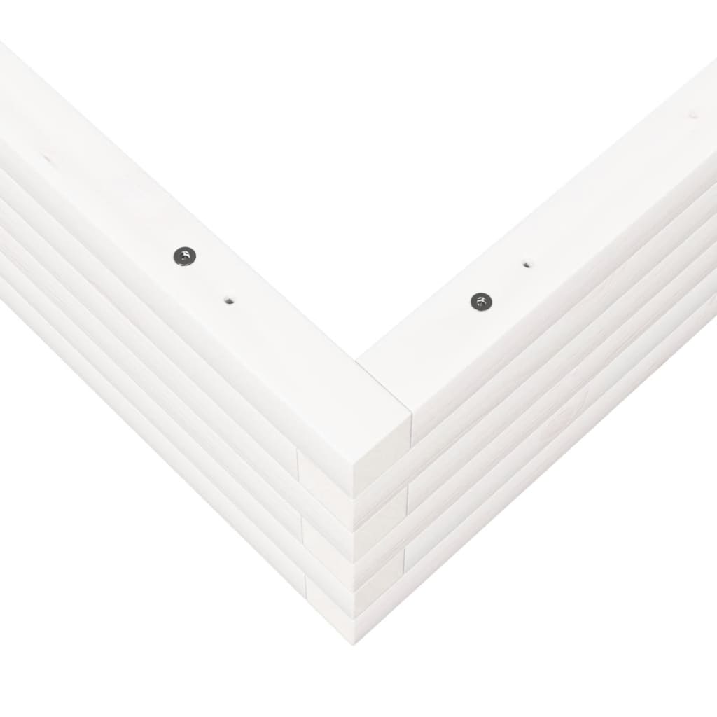 Sodo lovelis, baltas, 90x90x23cm, pušies medienos masyvas Sodo lovelis, baltas, 90x90x23cm, pušies medienos masyvas - Image 8