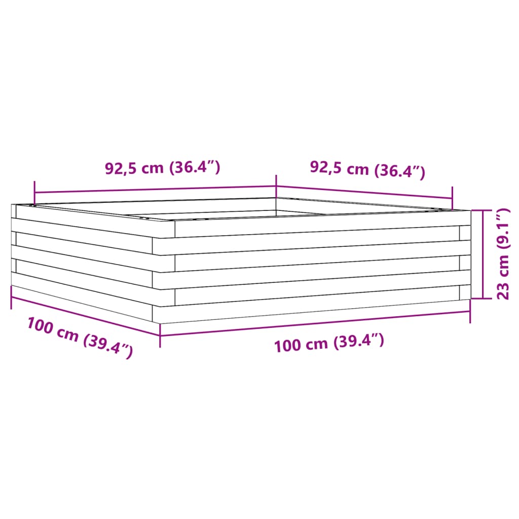 Sodo lovelis, 100x100x23cm, douglas eglės medienos masyvas Sodo lovelis, 100x100x23cm, douglas eglės medienos masyvas