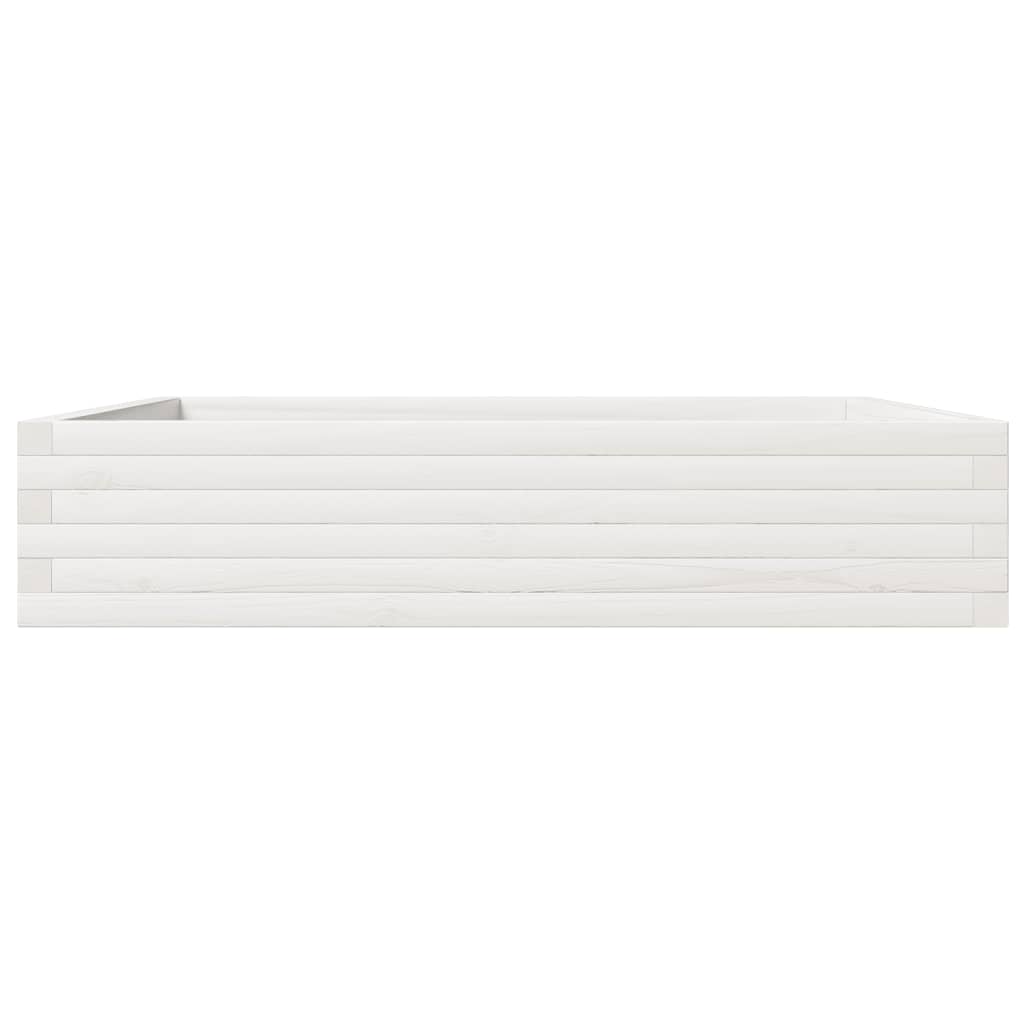 Sodo lovelis, baltas, 110x110x23cm, pušies medienos masyvas Sodo lovelis, baltas, 110x110x23cm, pušies medienos masyvas - Image 5