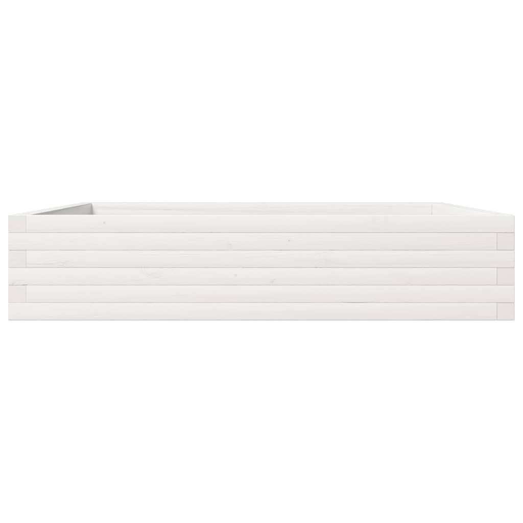 Sodo lovelis, baltas, 110x110x23cm, pušies medienos masyvas Sodo lovelis, baltas, 110x110x23cm, pušies medienos masyvas - Image 6