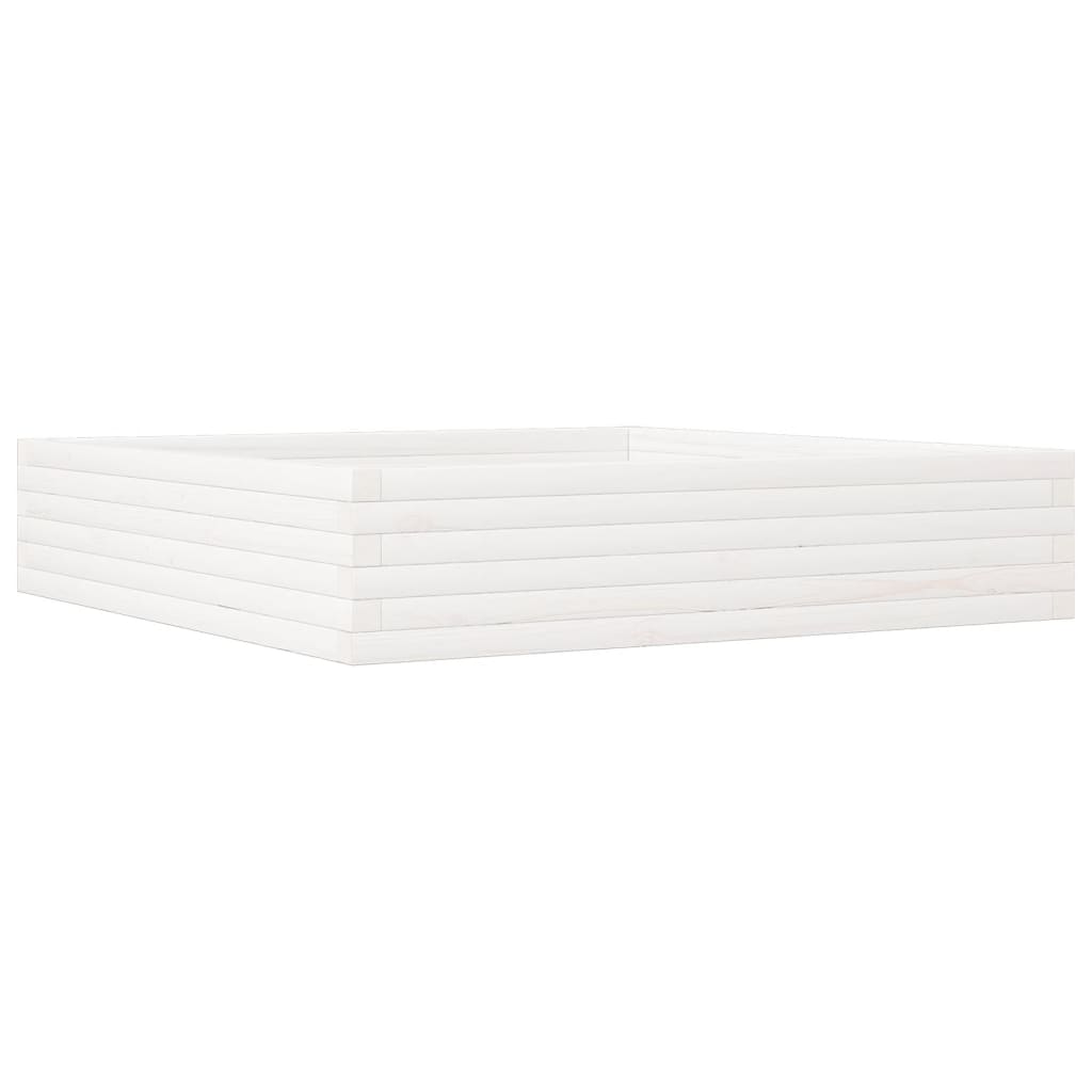 Sodo lovelis, baltas, 110x110x23cm, pušies medienos masyvas Sodo lovelis, baltas, 110x110x23cm, pušies medienos masyvas - Image 7