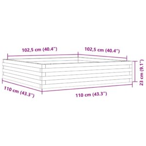 Sodo lovelis, 110x110x23cm, impregnuota pušies mediena