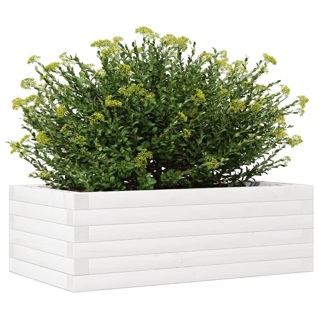 Sodo lovelis, baltas, 70x40x23cm, pušies medienos masyvas Sodo lovelis, baltas, 70x40x23cm, pušies medienos masyvas - Image 4