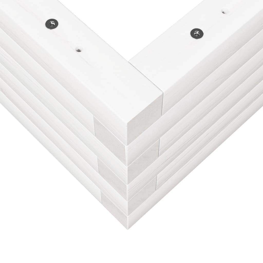 Sodo lovelis, baltas, 70x40x23cm, pušies medienos masyvas Sodo lovelis, baltas, 70x40x23cm, pušies medienos masyvas - Image 8