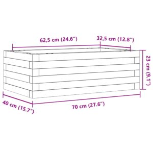 Sodo lovelis, 70x40x23cm, impregnuota pušies mediena