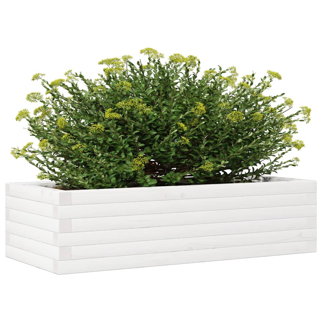 Sodo lovelis, baltas, 90x40x23cm, pušies medienos masyvas Sodo lovelis, baltas, 90x40x23cm, pušies medienos masyvas - Image 4