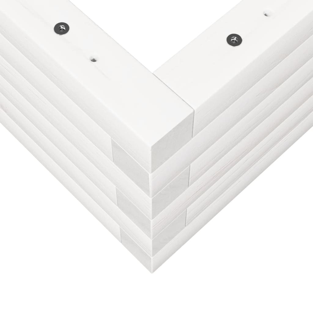 Sodo lovelis, baltas, 90x40x23cm, pušies medienos masyvas Sodo lovelis, baltas, 90x40x23cm, pušies medienos masyvas - Image 8