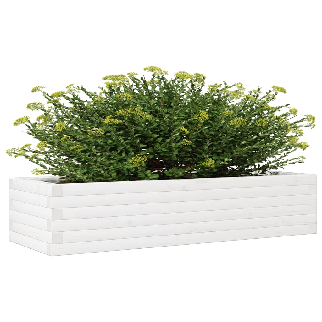 Sodo lovelis, baltas, 110x40x23cm, pušies medienos masyvas Sodo lovelis, baltas, 110x40x23cm, pušies medienos masyvas - Image 4