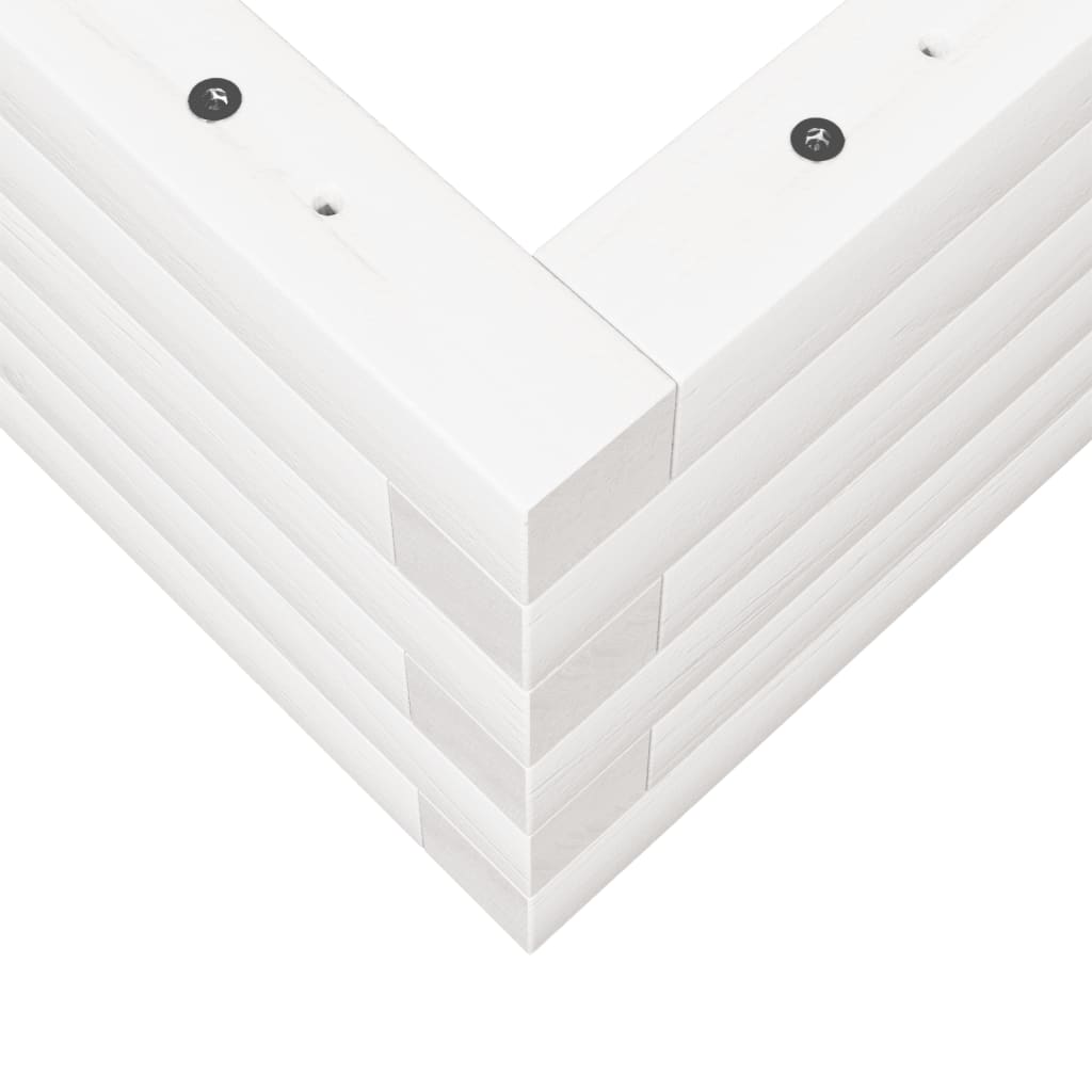 Sodo lovelis, baltas, 110x40x23cm, pušies medienos masyvas Sodo lovelis, baltas, 110x40x23cm, pušies medienos masyvas - Image 8
