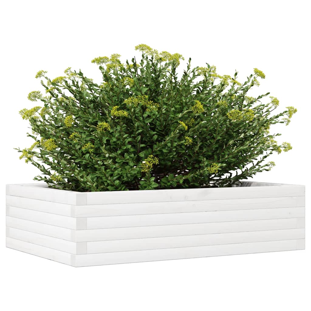 Sodo lovelis, baltas, 90x60x23cm, pušies medienos masyvas Sodo lovelis, baltas, 90x60x23cm, pušies medienos masyvas - Image 4