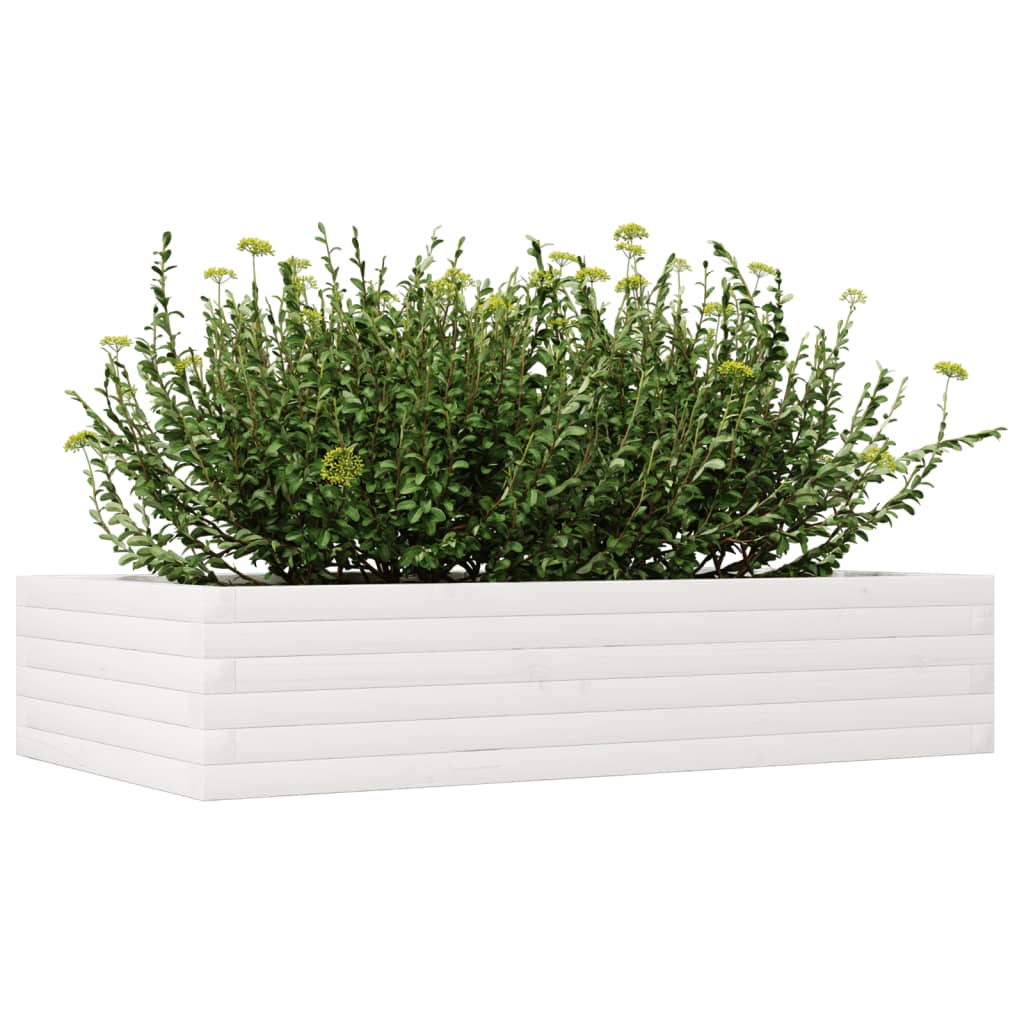 Sodo lovelis, baltas, 110x60x23cm, pušies medienos masyvas Sodo lovelis, baltas, 110x60x23cm, pušies medienos masyvas - Image 4