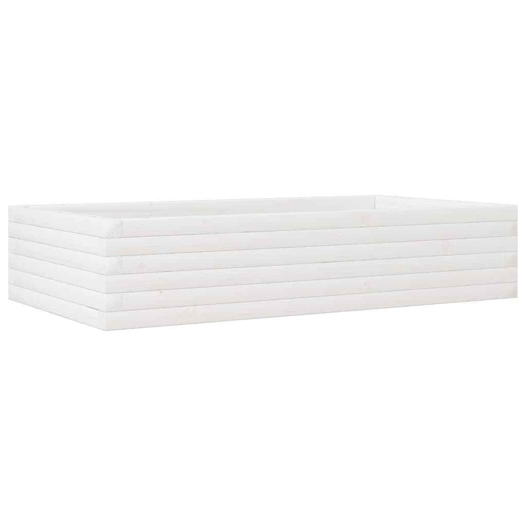 Sodo lovelis, baltas, 110x60x23cm, pušies medienos masyvas Sodo lovelis, baltas, 110x60x23cm, pušies medienos masyvas - Image 7