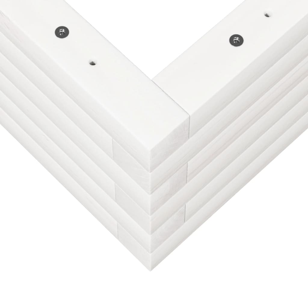 Sodo lovelis, baltas, 110x60x23cm, pušies medienos masyvas Sodo lovelis, baltas, 110x60x23cm, pušies medienos masyvas - Image 8