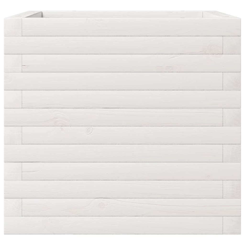 Sodo lovelis, baltas, 50x50x45,5cm, pušies medienos masyvas Sodo lovelis, baltas, 50x50x45,5cm, pušies medienos masyvas - Image 5