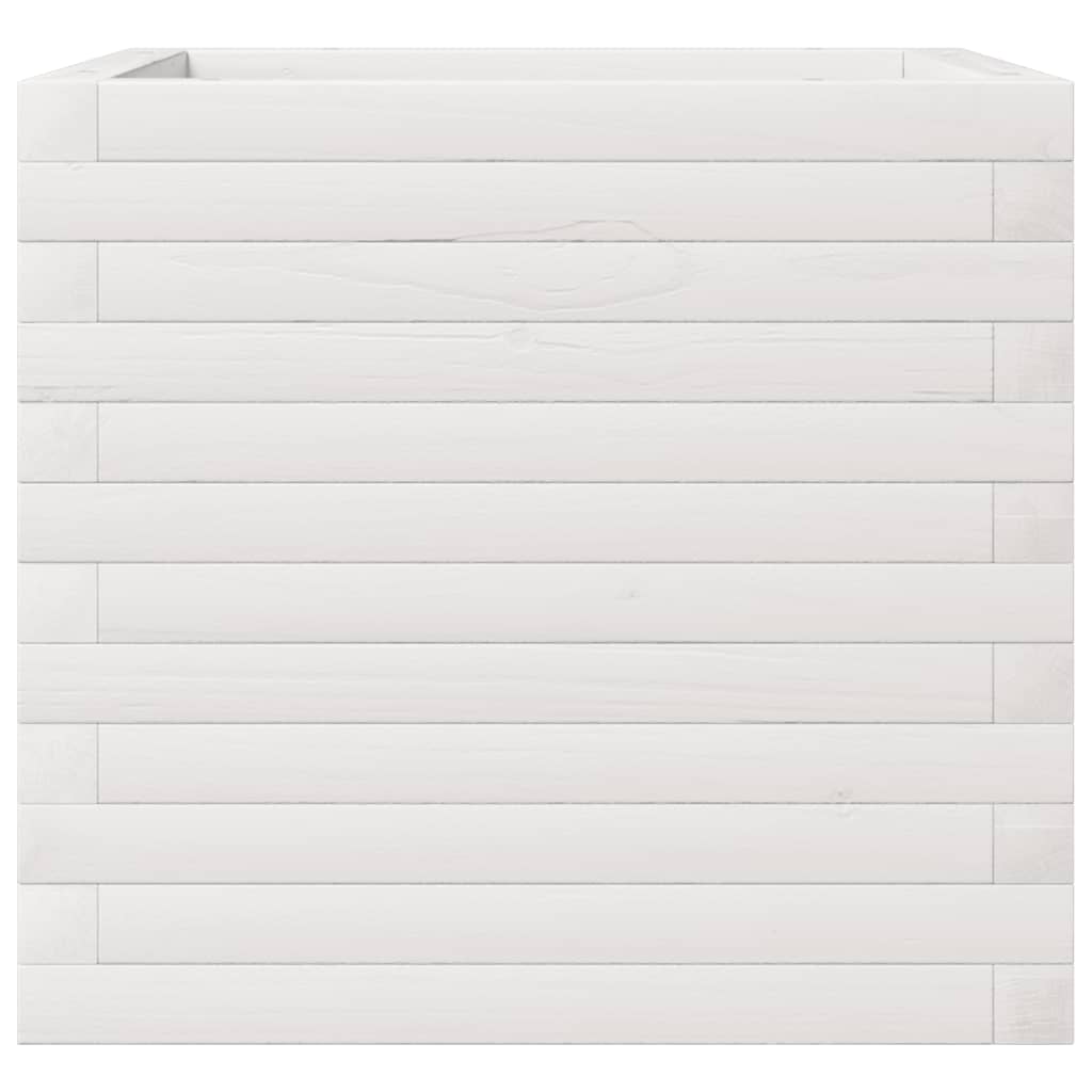 Sodo lovelis, baltas, 50x50x45,5cm, pušies medienos masyvas Sodo lovelis, baltas, 50x50x45,5cm, pušies medienos masyvas - Image 6