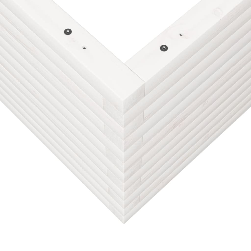 Sodo lovelis, baltas, 50x50x45,5cm, pušies medienos masyvas Sodo lovelis, baltas, 50x50x45,5cm, pušies medienos masyvas - Image 8