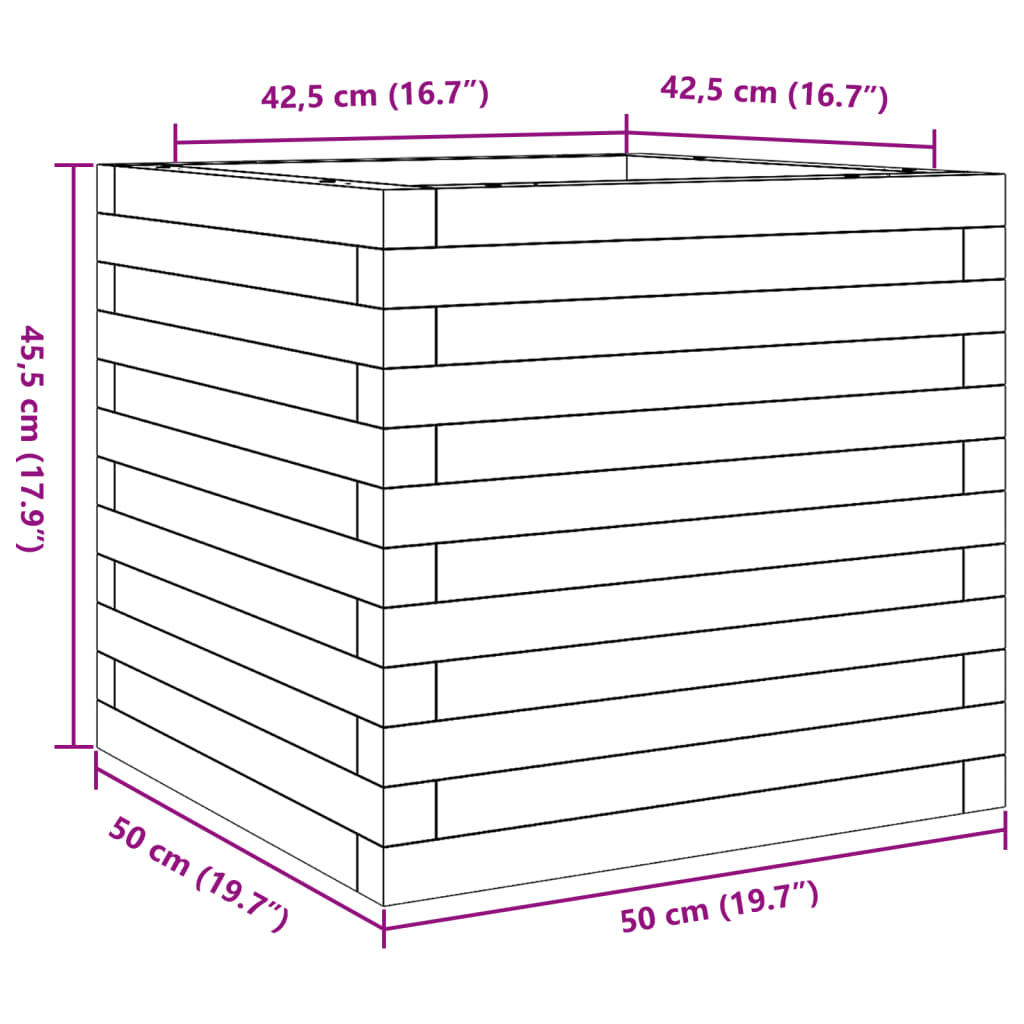 Sodo lovelis, 50x50x45,5cm, impregnuota pušies mediena Sodo lovelis, 50x50x45,5cm, impregnuota pušies mediena
