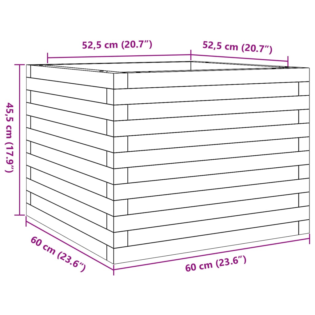Sodo lovelis, 60x60x45,5cm, pušies medienos masyvas Sodo lovelis, 60x60x45,5cm, pušies medienos masyvas