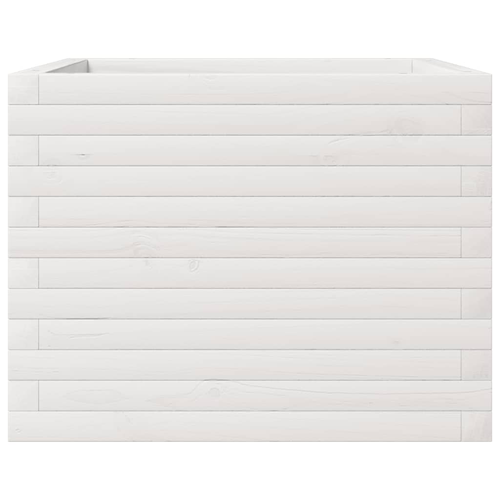 Sodo lovelis, baltas, 60x60x45,5cm, pušies medienos masyvas Sodo lovelis, baltas, 60x60x45,5cm, pušies medienos masyvas - Image 5