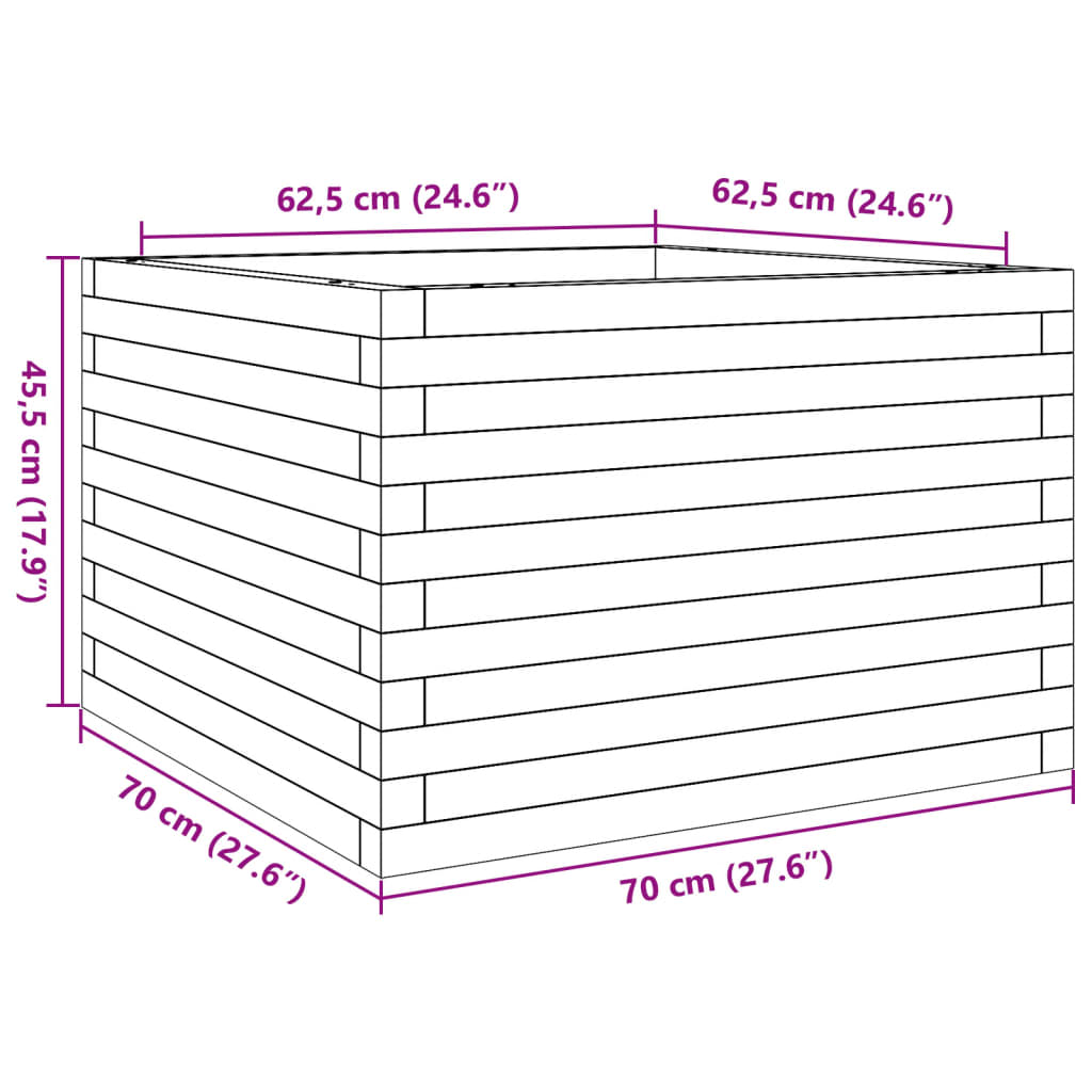 Sodo lovelis, 70x70x45,5cm, pušies medienos masyvas Sodo lovelis, 70x70x45,5cm, pušies medienos masyvas