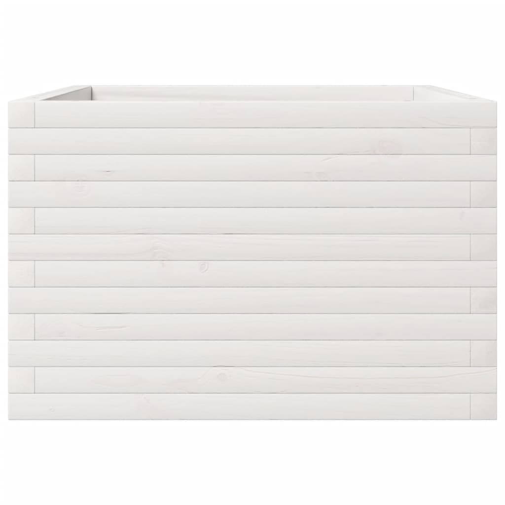 Sodo lovelis, baltas, 70x70x45,5cm, pušies medienos masyvas Sodo lovelis, baltas, 70x70x45,5cm, pušies medienos masyvas - Image 5